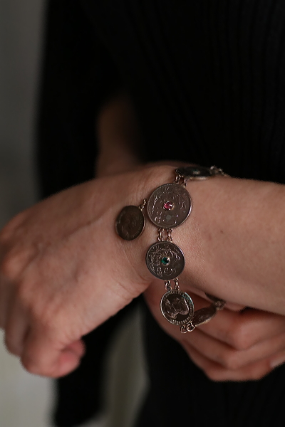 ベルジアンコインブレスレット　ベルギー　アンティークストリュフ