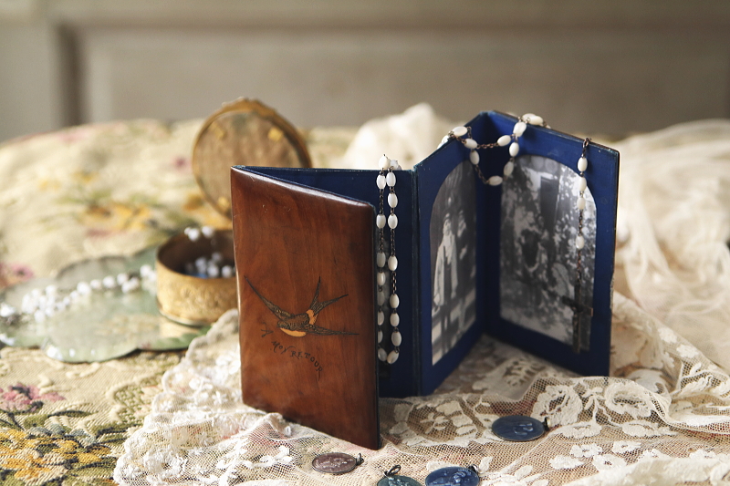 ツバメのスーベニールアルバム　フォトスタンド　sorrento イタリア　アンティークストリュフ