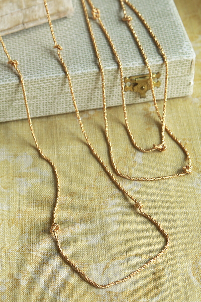 ゴールドトーンメタル　ロープチェーンネックレス　結び目　アンティークストリュフ 20250502