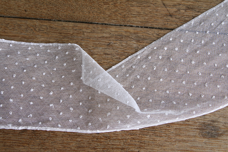 花のボビンレースチュールスカーフ　イギリス　アンティークストリュフ