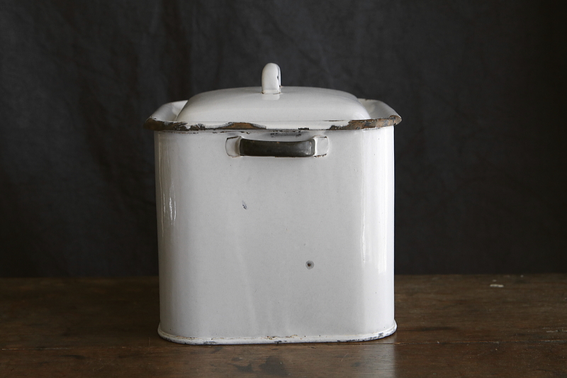 琺瑯ブレッドビン　レアスモールサイズ　イギリス　アンティークストリュフ