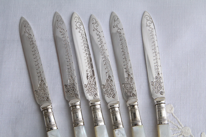 マザーオブパールハンドルのティーナイフ　ヴィクトリアン　イギリス　アンティークストリュフ