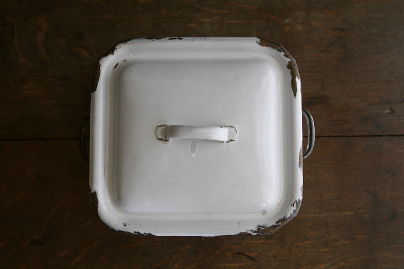 琺瑯ブレッドビン　レアスモールサイズ　イギリス　アンティークストリュフ