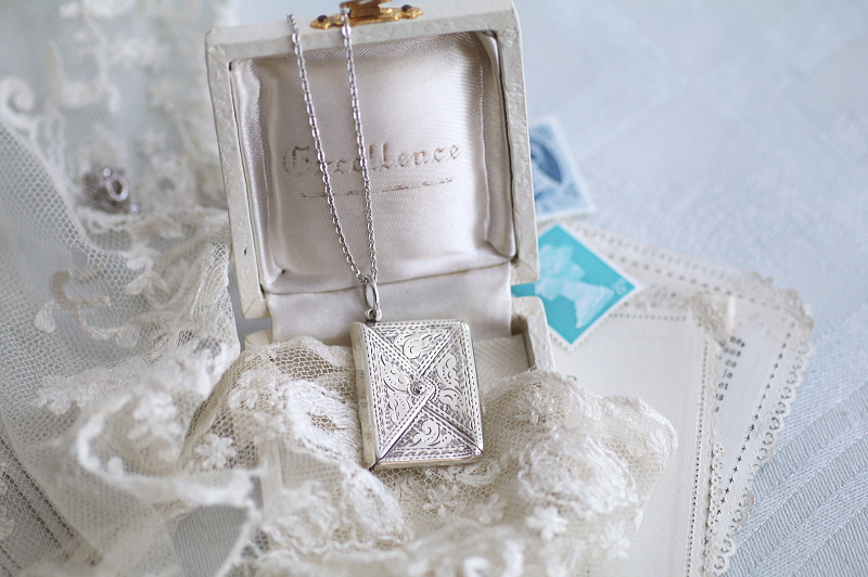 エドワーディアン　シルバースタンプケース　イギリス　アンティークストリュフ