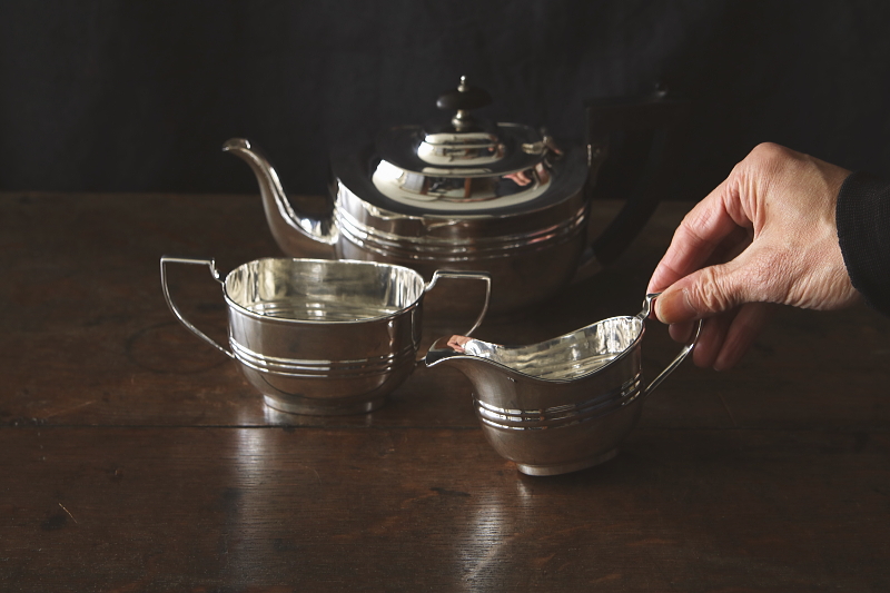 バチェラーティー3点セット　イギリス　アンティークストリュフ