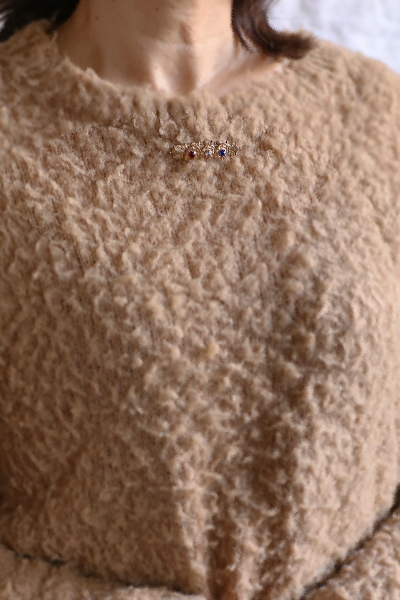 ホースシューアンドトリコロールペーストバーブローチ　ヨーロッパ アンティークストリュフ