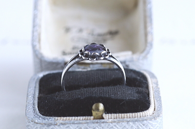 ブルージョンシルバーリング　blue john castleton ヴィンテージジュエリー　アンティークストリュフ