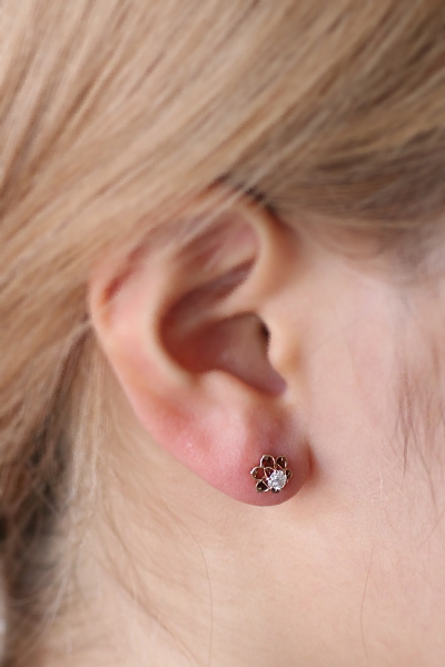 オールドマインカットダイヤモンドピアス　フラワーイヤリング　ヨーロッパ アンティークストリュフ