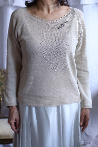 オールドペーストフラワーバーブローチ　ヨーロッパ アンティークストリュフ