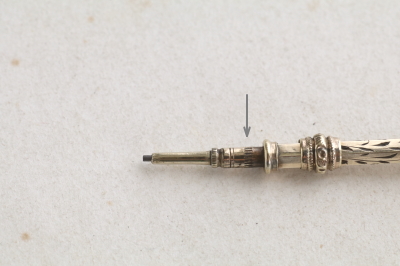 ヴィクトリアン　ミニチュアメカニカルペンシル　フォブシール　イギリス アンティークストリュフ