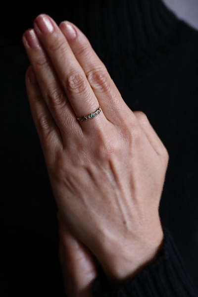 エメラルド&ダイヤモンドリング　ヴィクトリアン　ジョージアンリング　指輪　アンティークジュエリー　イギリス　アンティークストリュフ 20251212