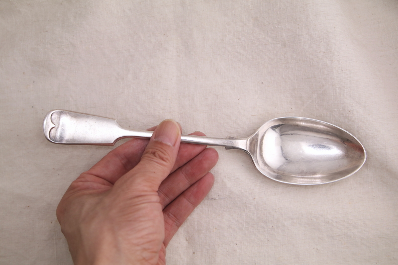 フィドルパターンのサービングスプーン　mappin and webb elkington 　イギリス　アンティークストリュフ