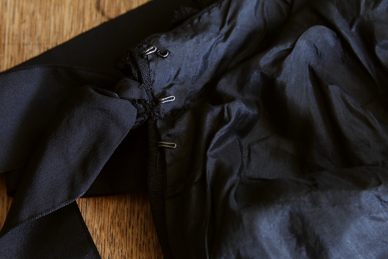 ブラックシルクのケープ　フランス　アンティークストリュフ