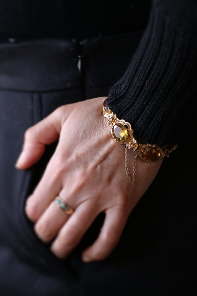 シトリンペーストブレスレット　ヨーロッパ　アンティークストリュフ 202602019