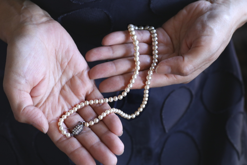 ヴィンテージシェルパールネックレス　Ciro　イギリス　アンティークストリュフ