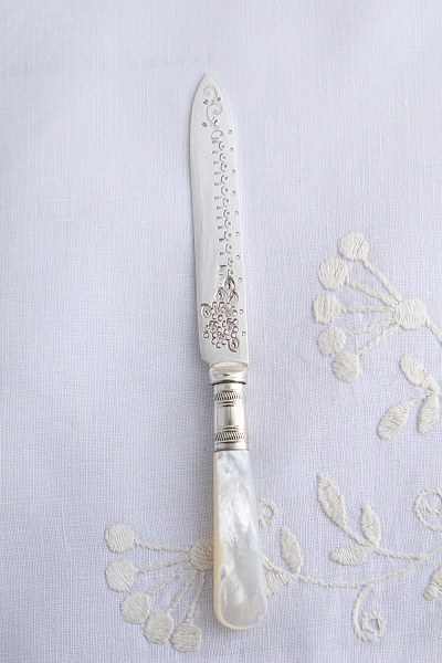 マザーオブパールハンドルのティーナイフ　ヴィクトリアン　イギリス　アンティークストリュフ