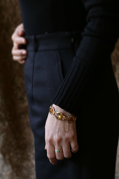 シトリンペーストブレスレット　ヨーロッパ　アンティークストリュフ 202602019