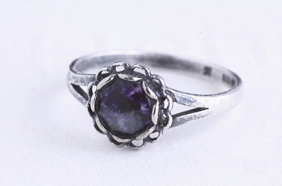 ブルージョンシルバーリング　blue john castleton ヴィンテージジュエリー　アンティークストリュフ